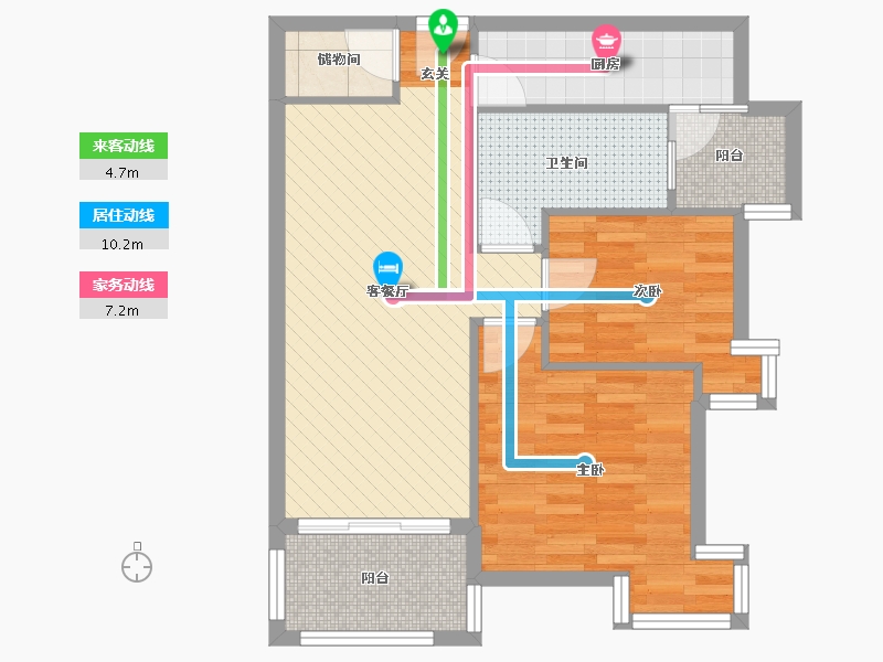 上海-上海市-瑞虹二期-65.29-户型库-动静线