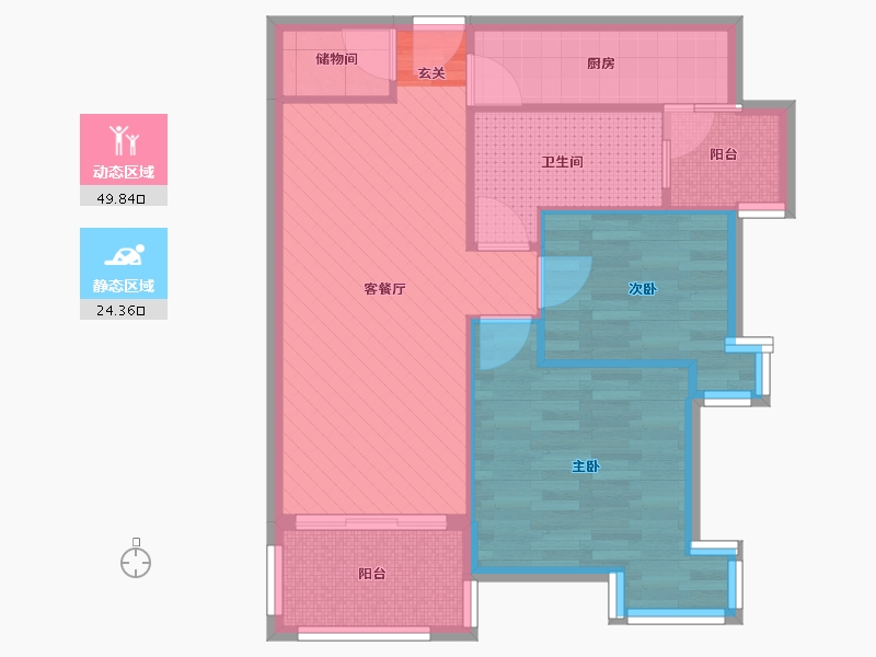 上海-上海市-瑞虹二期-65.29-户型库-动静分区