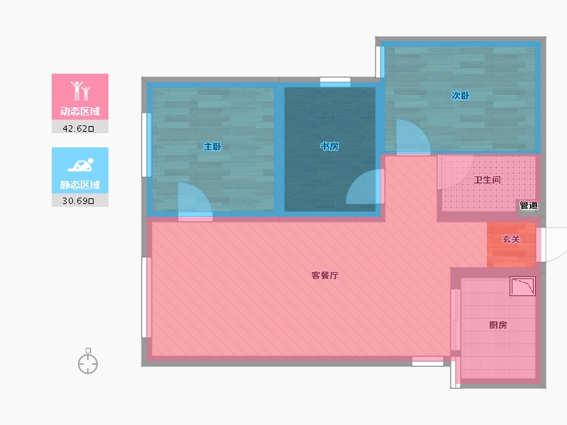 宁夏回族自治区-银川市-金凤新华联广场-64.01-户型库-动静分区