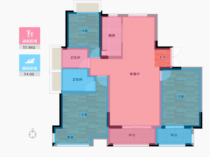 浙江省-嘉兴市-中房西郊庄园-95.80-户型库-动静分区