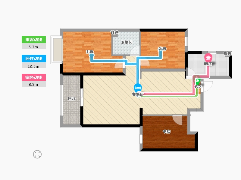 河北省-石家庄市-祥云凤凰福邸-100.00-户型库-动静线