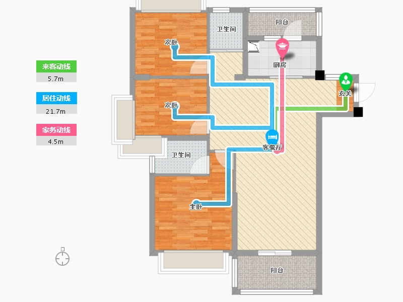 重庆-重庆市-黔江碧桂园-89.67-户型库-动静线