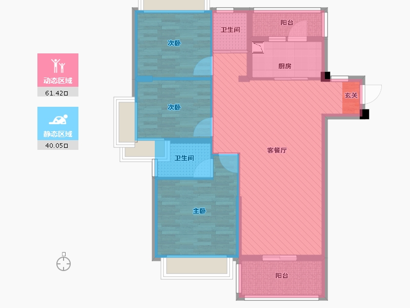 重庆-重庆市-黔江碧桂园-89.67-户型库-动静分区