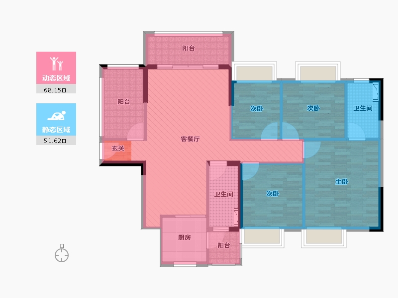 广东省-清远市-城市名轩-106.64-户型库-动静分区