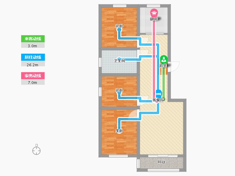 河北省-唐山市-南堡瑞景园-72.62-户型库-动静线