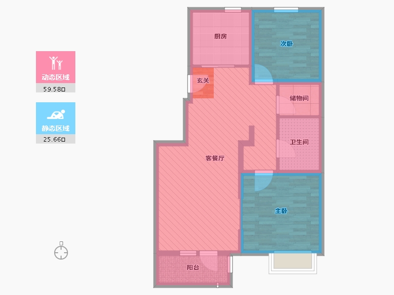 天津-天津市-天房天和园-74.74-户型库-动静分区