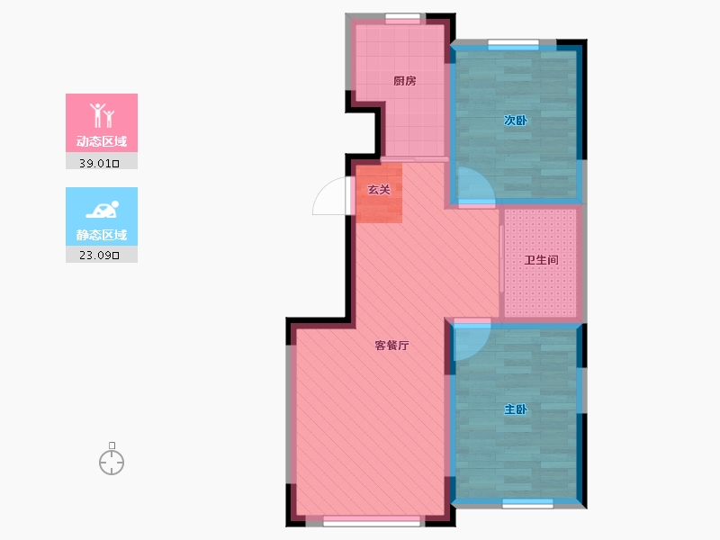 吉林省-长春市-万龙银河城-54.07-户型库-动静分区