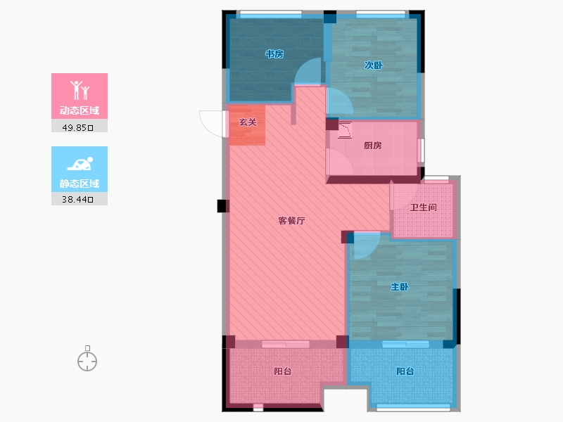 浙江省-宁波市-恒厚东城阳光-78.00-户型库-动静分区