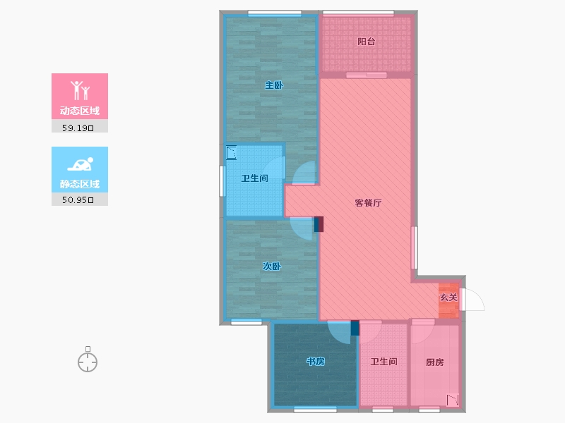 浙江省-杭州市-御景蓝湾第二期-99.24-户型库-动静分区