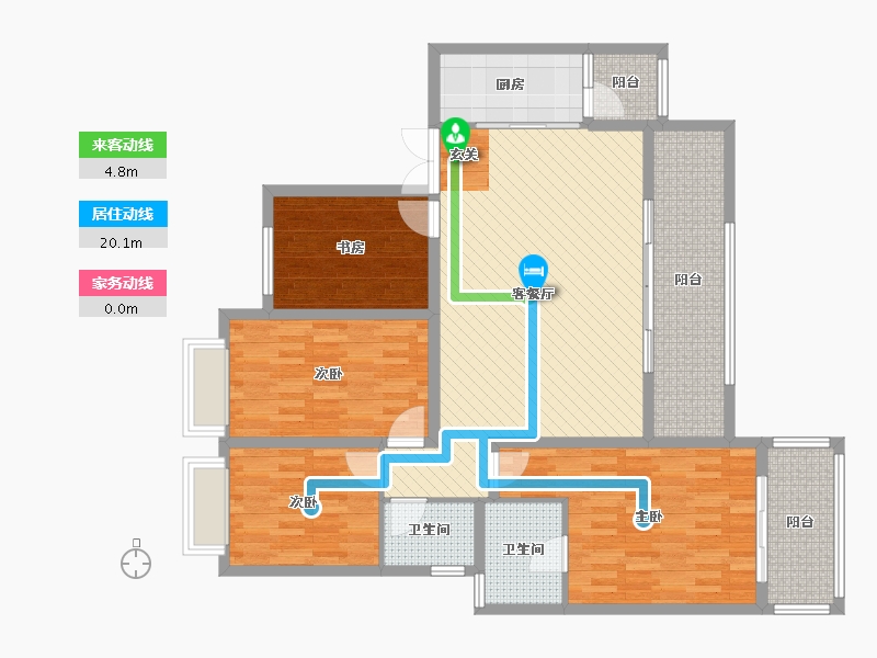 重庆-重庆市-中央铭著-120.33-户型库-动静线