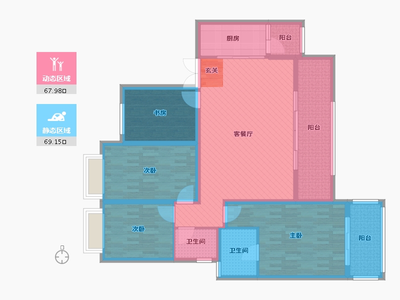 重庆-重庆市-中央铭著-120.33-户型库-动静分区