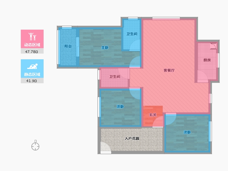 河北省-保定市-盛港国际-86.66-户型库-动静分区