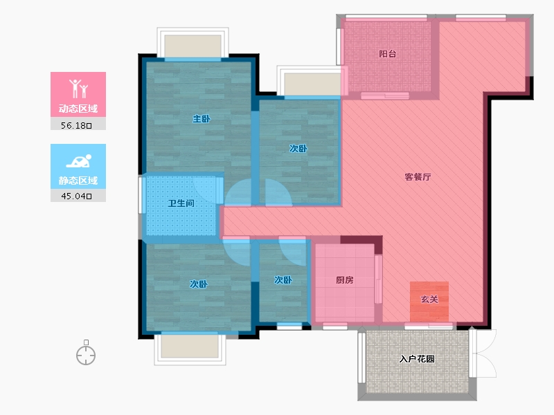 贵州省-毕节市-纳雍县雍华府-94.98-户型库-动静分区