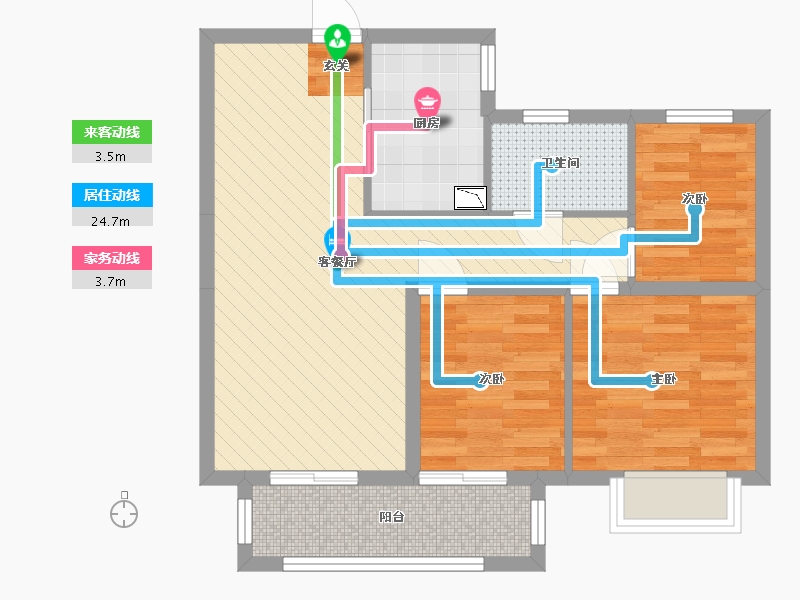 河北省-石家庄市-颐景花园-66.01-户型库-动静线