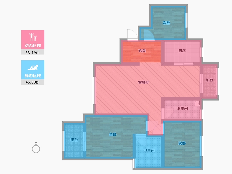 陕西省-西安市-紫薇东进-84.50-户型库-动静分区