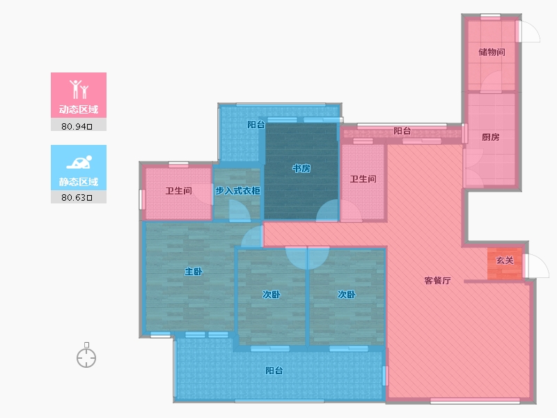 江苏省-苏州市-天域-144.20-户型库-动静分区