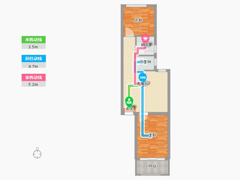 北京-北京市-开阳里三区-15号楼-52.80-户型库-动静线