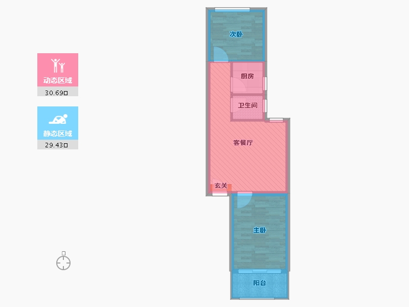 北京-北京市-开阳里三区-15号楼-52.80-户型库-动静分区