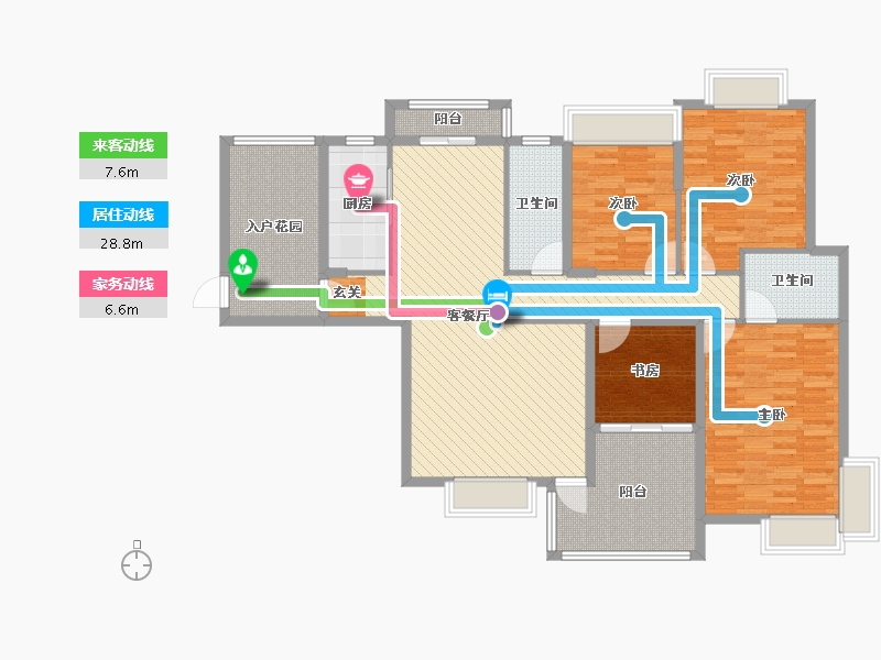 湖南省-长沙市-蓝山郡-133.67-户型库-动静线