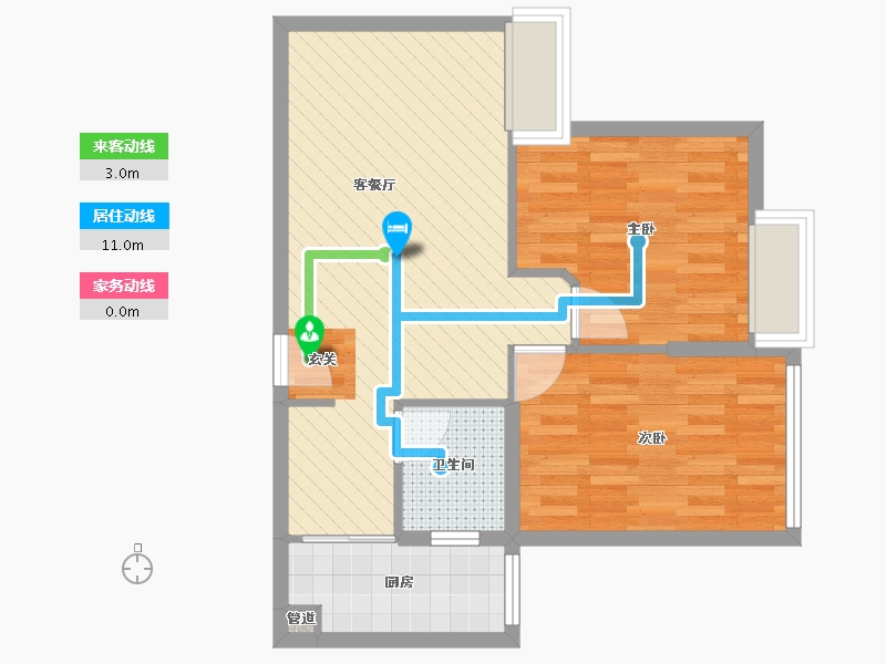 湖北省-武汉市-毛坦港湾-60.87-户型库-动静线