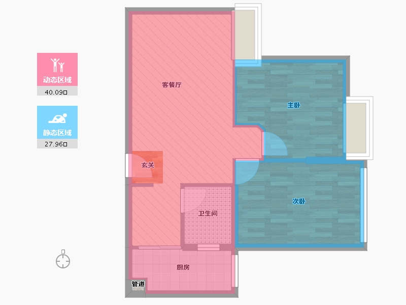 湖北省-武汉市-毛坦港湾-60.87-户型库-动静分区