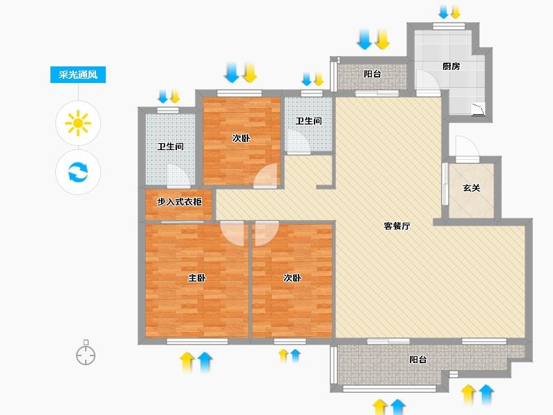 浙江省-绍兴市-祥生府-118.84-户型库-采光通风