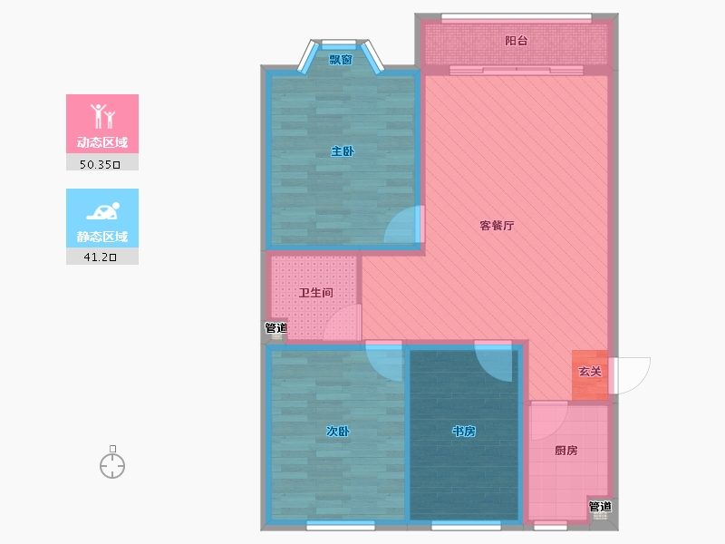 河北省-唐山市-曹妃甸区凯旋城-80.98-户型库-动静分区