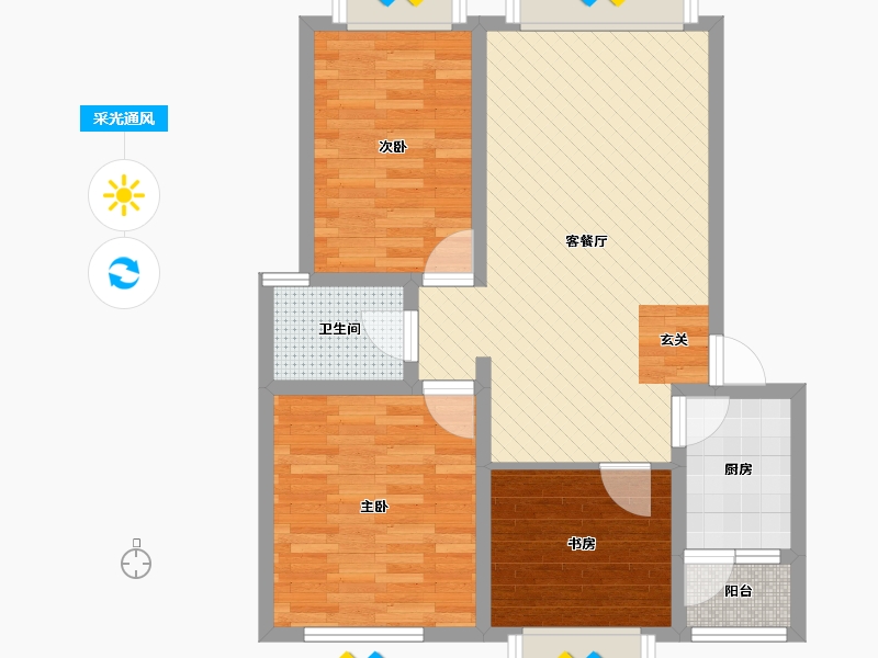 贵州省-贵阳市-江南苑-70.94-户型库-采光通风