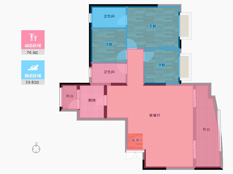 贵州省-毕节市-贵州省毕节市兰乔圣菲-103.82-户型库-动静分区