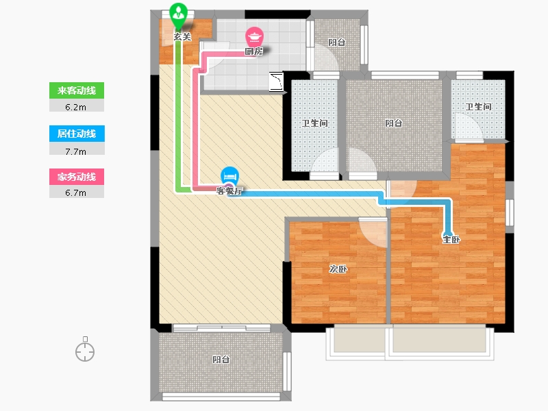 广东省-云浮市-南国丽城-86.26-户型库-动静线