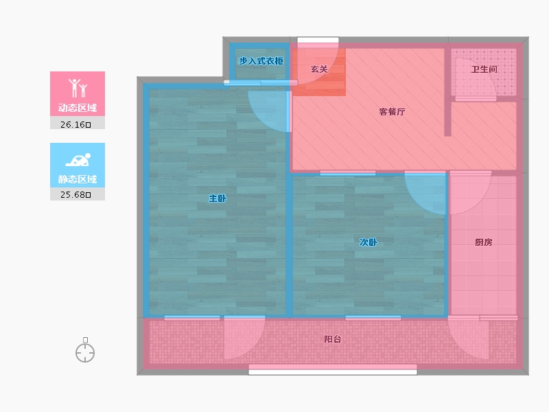 北京-北京市-芳园里-23号楼-45.40-户型库-动静分区