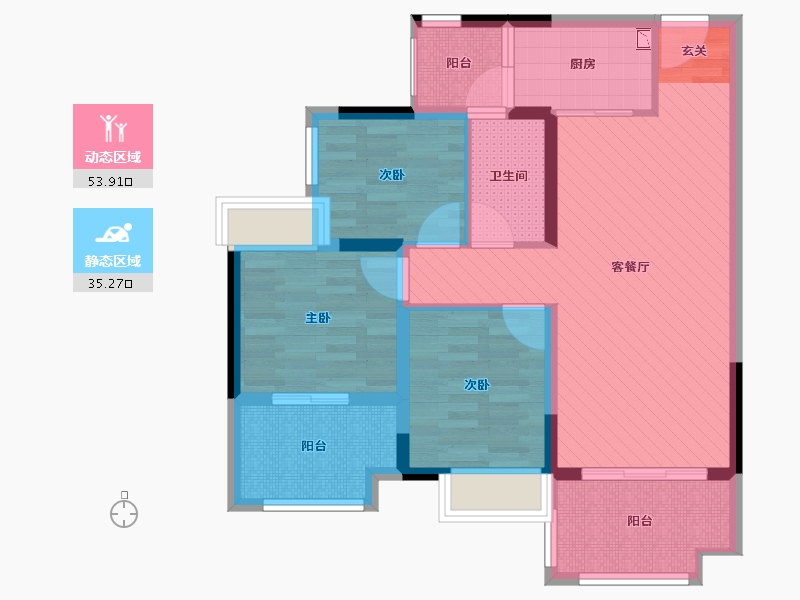 四川省-南充市-中南漫悦湾-77.31-户型库-动静分区