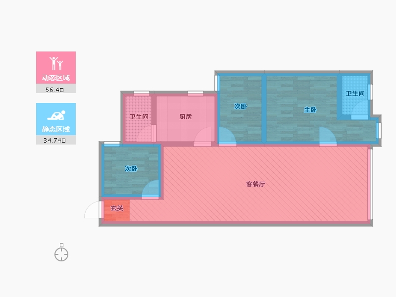 广东省-江门市-南园花园-79.28-户型库-动静分区