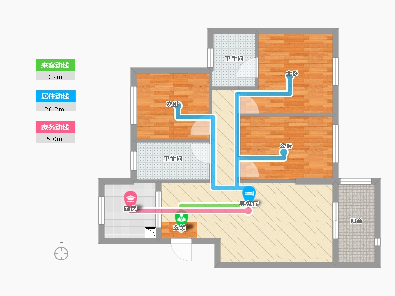 湖北省-武汉市-十里玫瑰-75.49-户型库-动静线