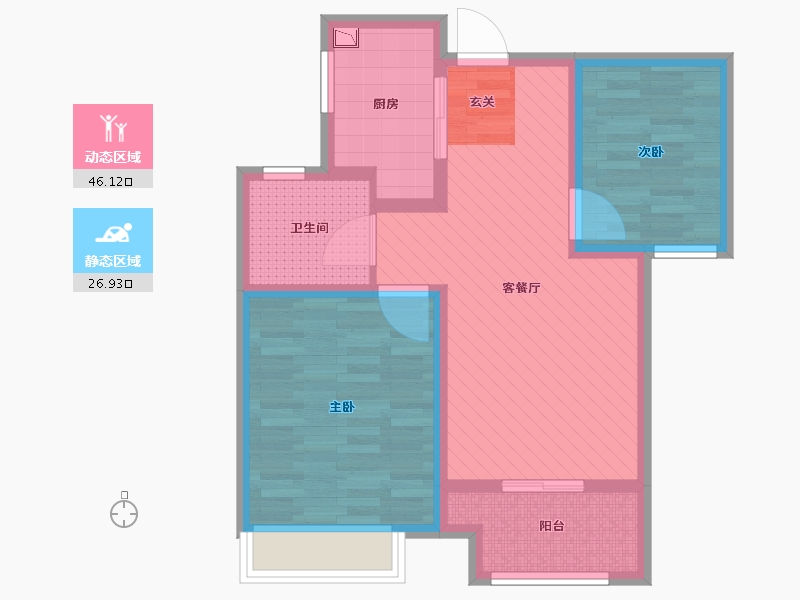 江苏省-镇江市-上书房-63.20-户型库-动静分区