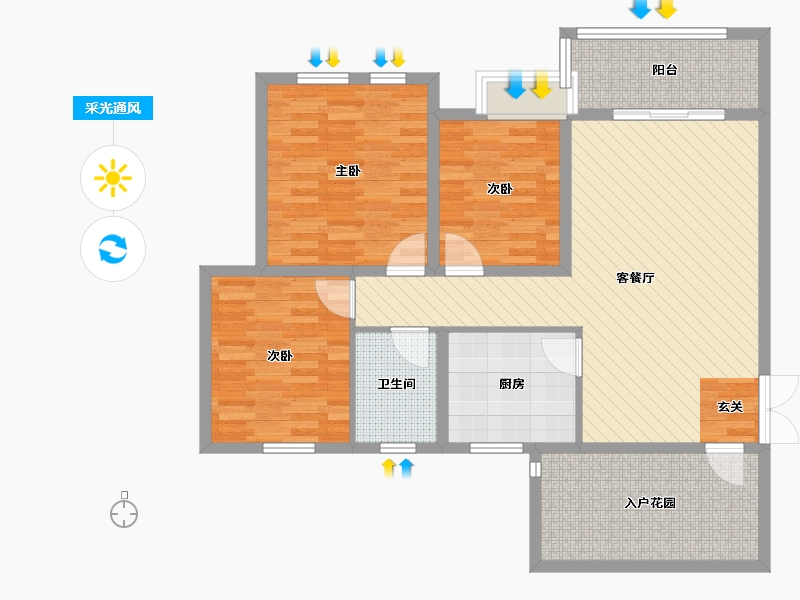 贵州省-黔南布依族苗族自治州-水岸铭门-99.87-户型库-采光通风