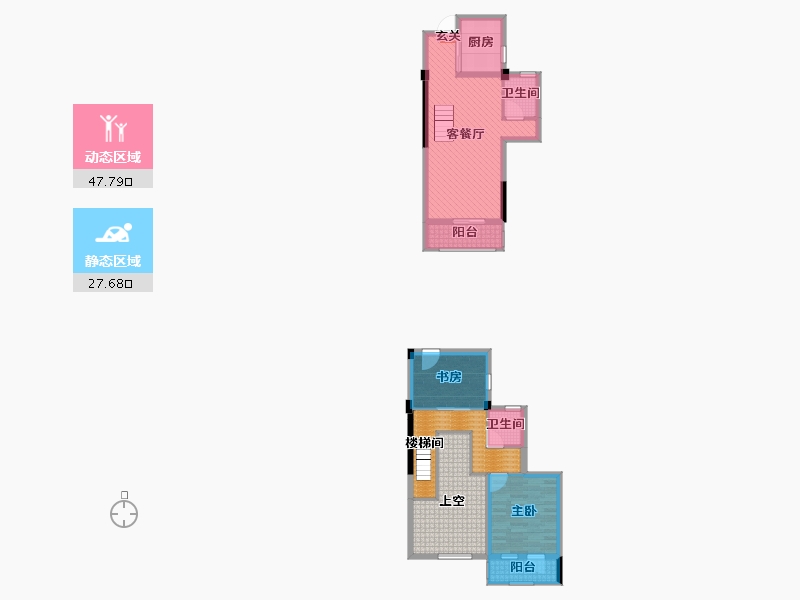 浙江省-杭州市-玉兰花园-90.11-户型库-动静分区