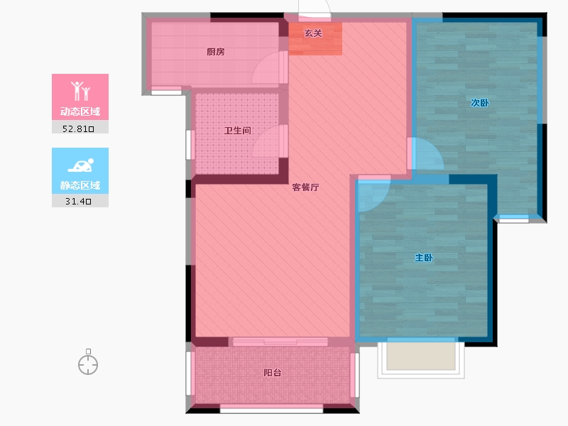 河南省-南阳市-先锋橡树湾-73.44-户型库-动静分区