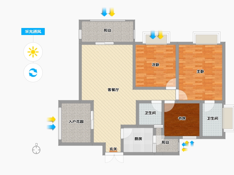 贵州省-毕节市-恒达小区-102.90-户型库-采光通风