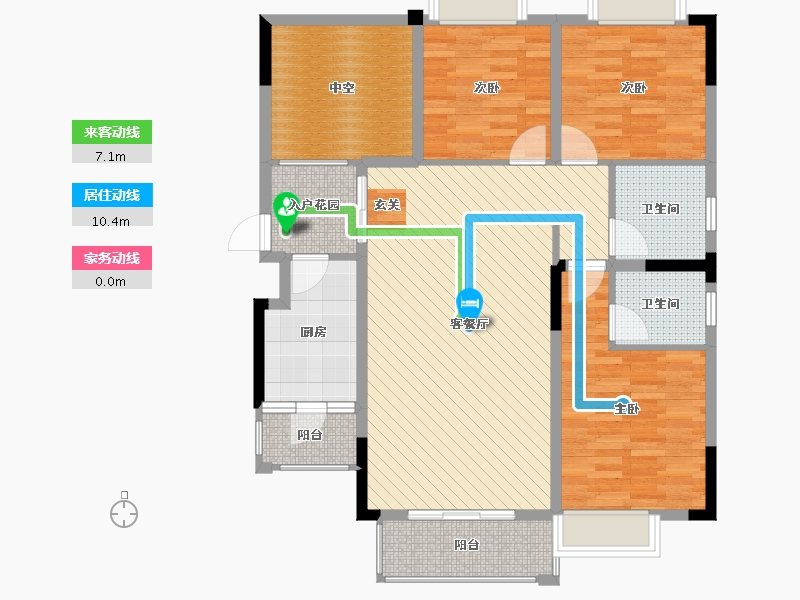 贵州省-贵阳市-瓮安绿城国际公园王府-108.47-户型库-动静线