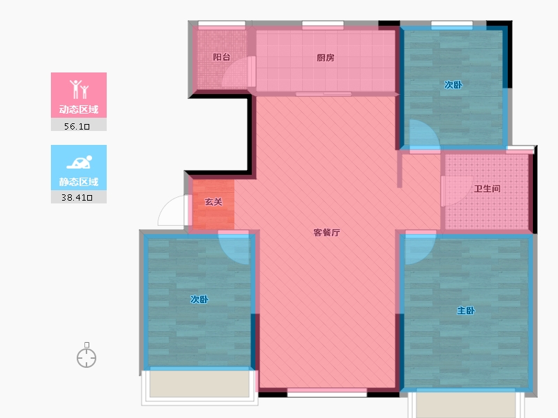 吉林省-吉林市-中海国际社区-83.25-户型库-动静分区