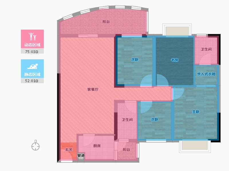 浙江省-温州市-东明锦园-112.80-户型库-动静分区