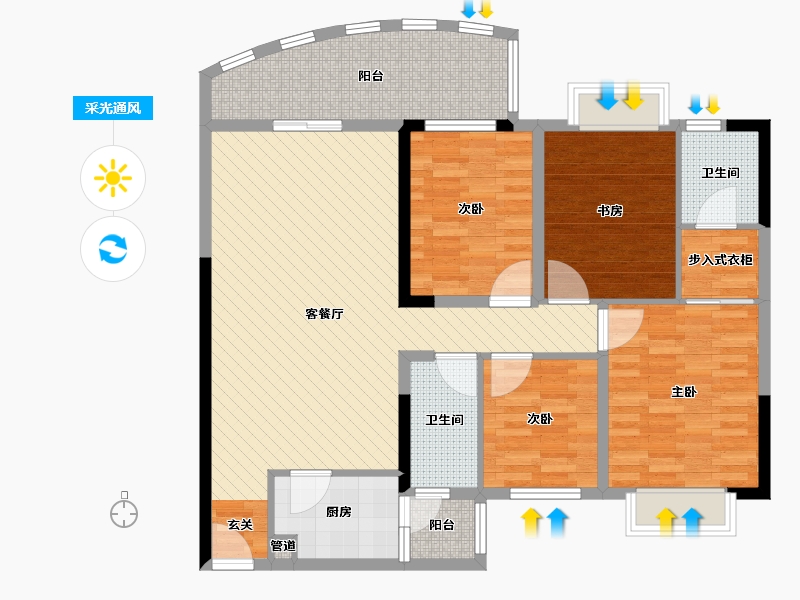 浙江省-温州市-东明锦园-112.80-户型库-采光通风