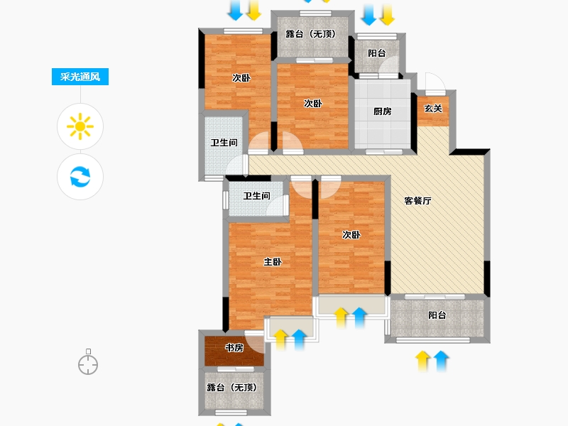 河南省-开封市-通许。翡翠豪庭-114.94-户型库-采光通风