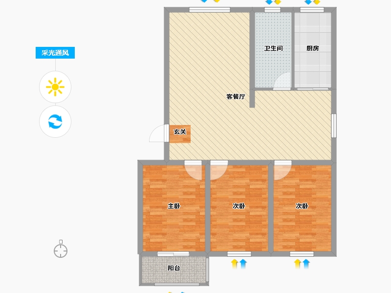 河北省-沧州市-金都方庄佳苑-97.37-户型库-采光通风