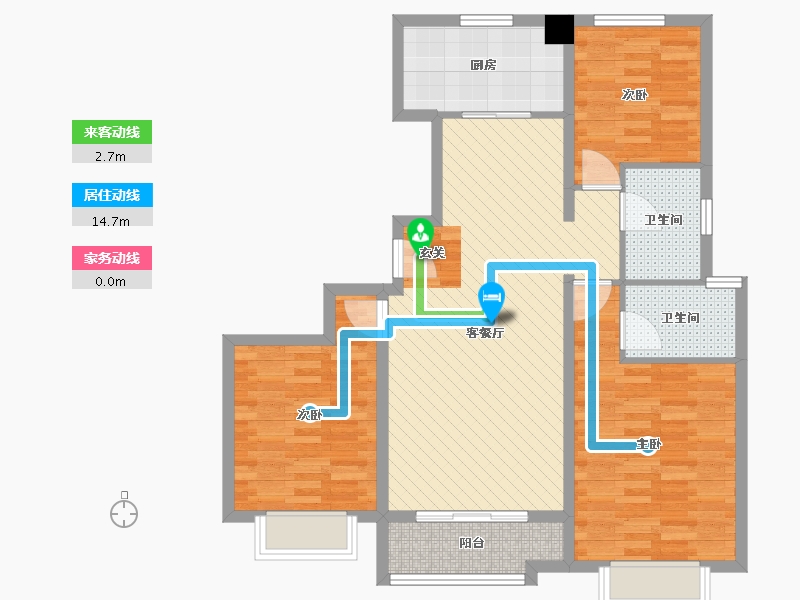 山东省-莱芜市-泰和嘉园-91.45-户型库-动静线