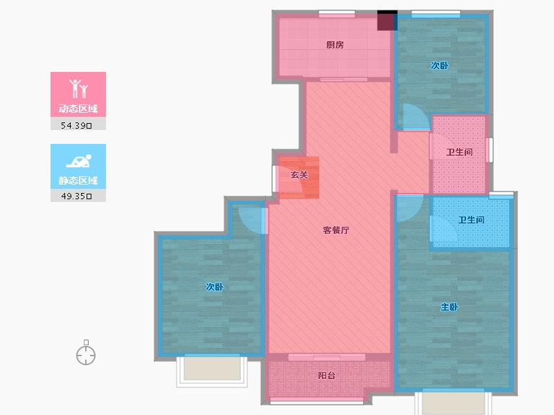 山东省-莱芜市-泰和嘉园-91.45-户型库-动静分区