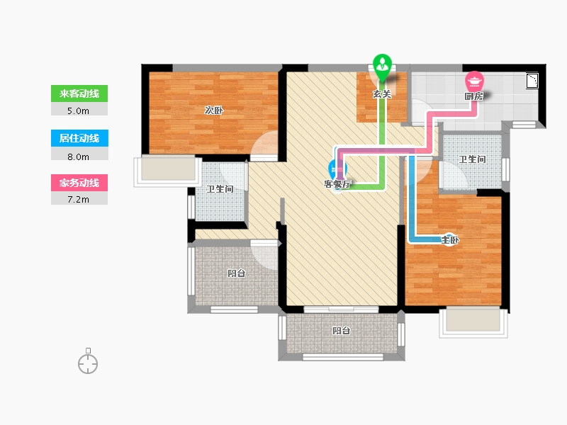 福建省-泉州市-建发珑玥湾-86.40-户型库-动静线