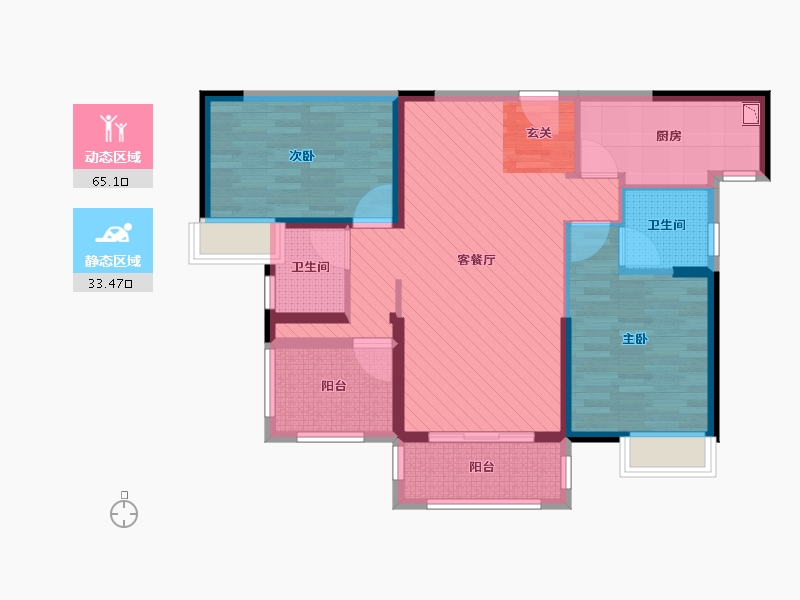 福建省-泉州市-建发珑玥湾-86.40-户型库-动静分区