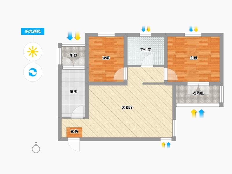 天津-天津市-新馨家园-63.15-户型库-采光通风